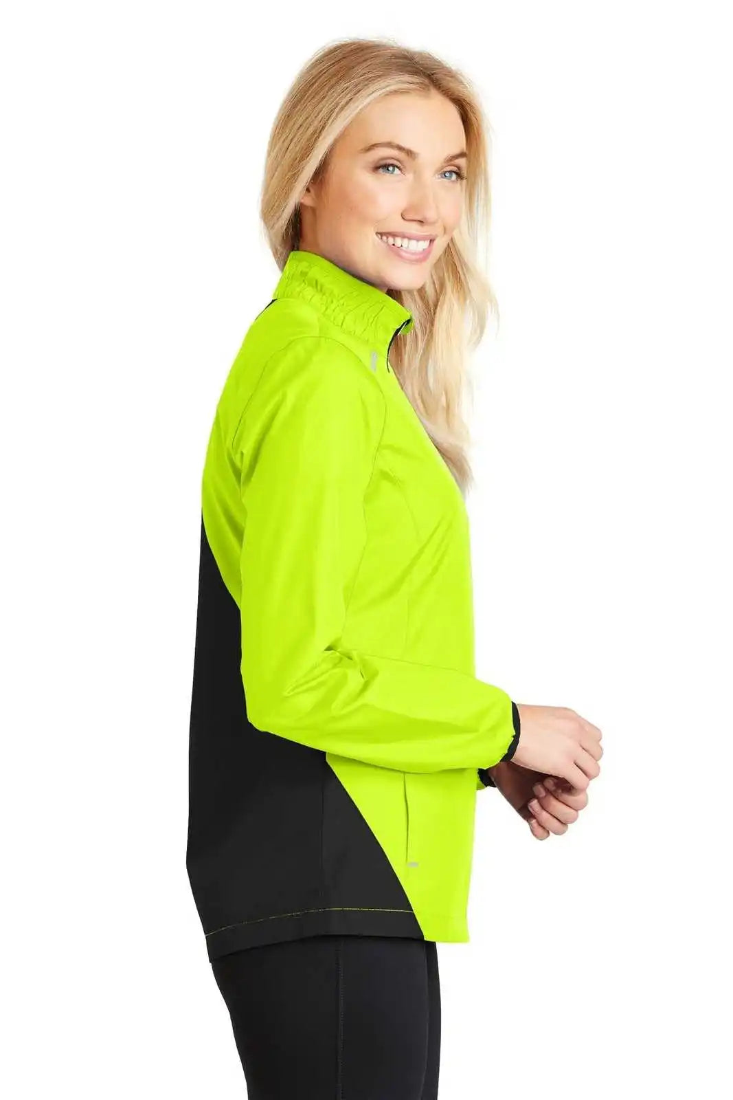 Port Authority L345 Ladies Zephyr Reflective Hit Full-zip Jacket - Safety Yellow Deep Black