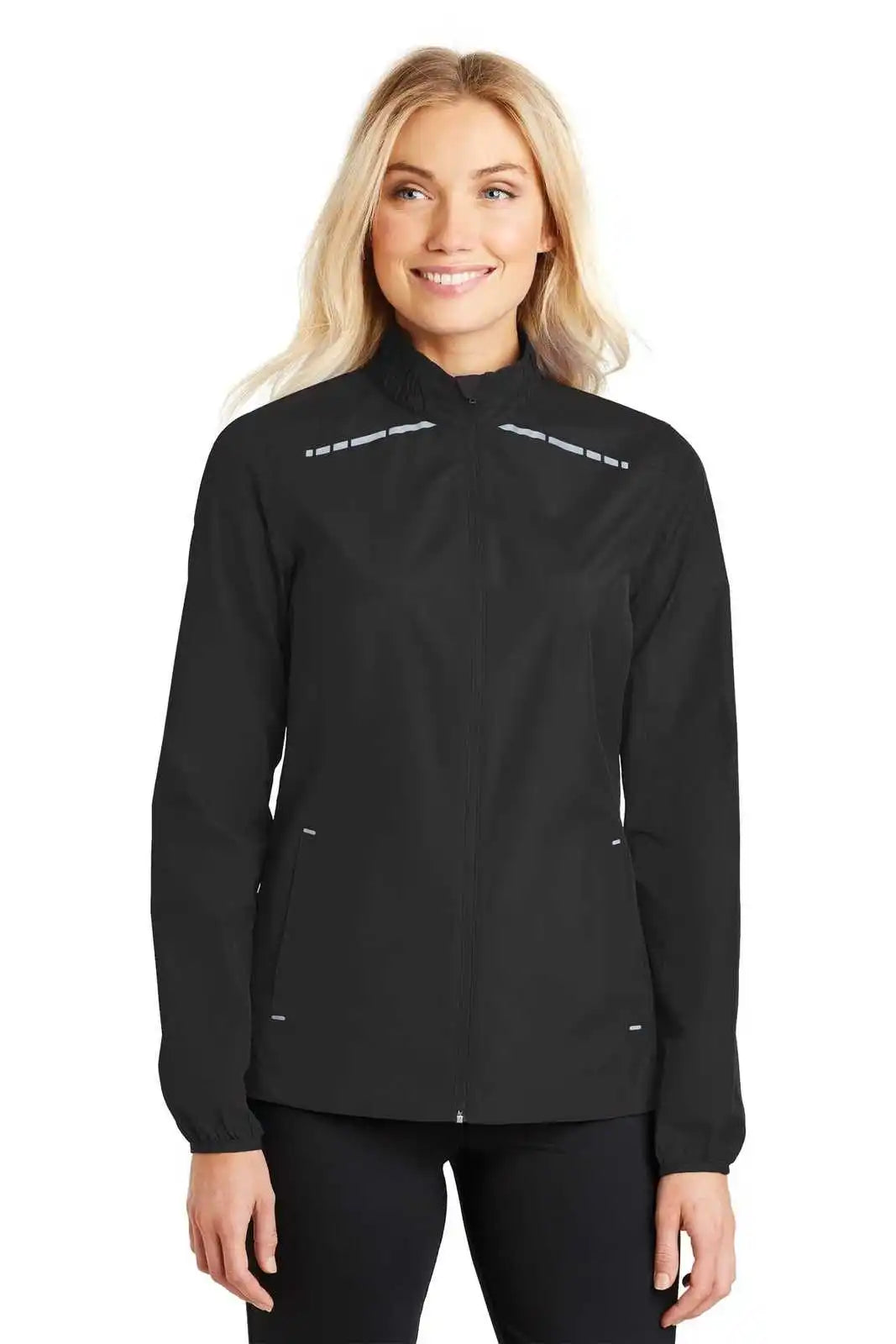 Port Authority L345 Ladies Zephyr Reflective Hit Full-zip Jacket - Black