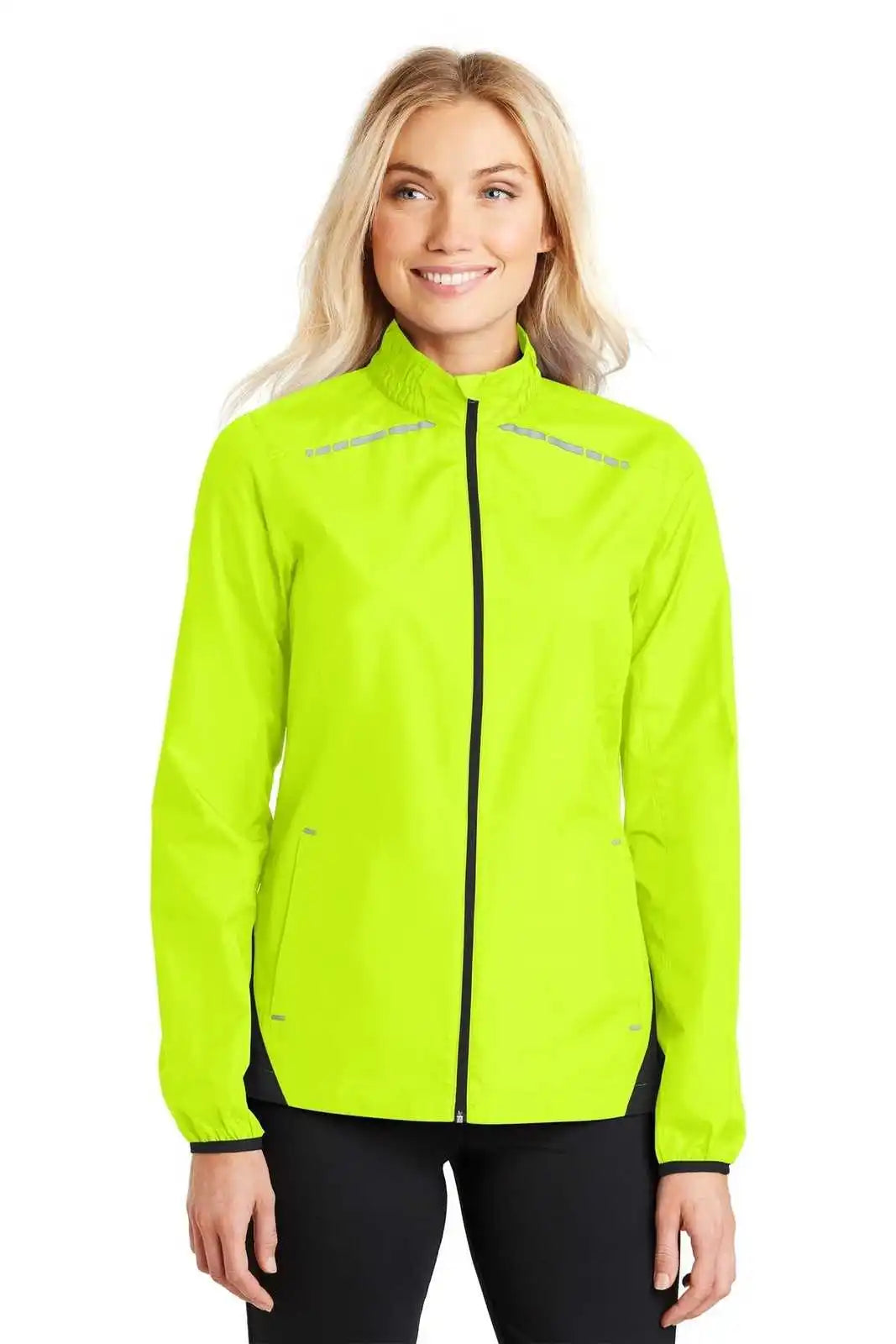 Port Authority L345 Ladies Zephyr Reflective Hit Full-zip Jacket - Safety Yellow Deep Black