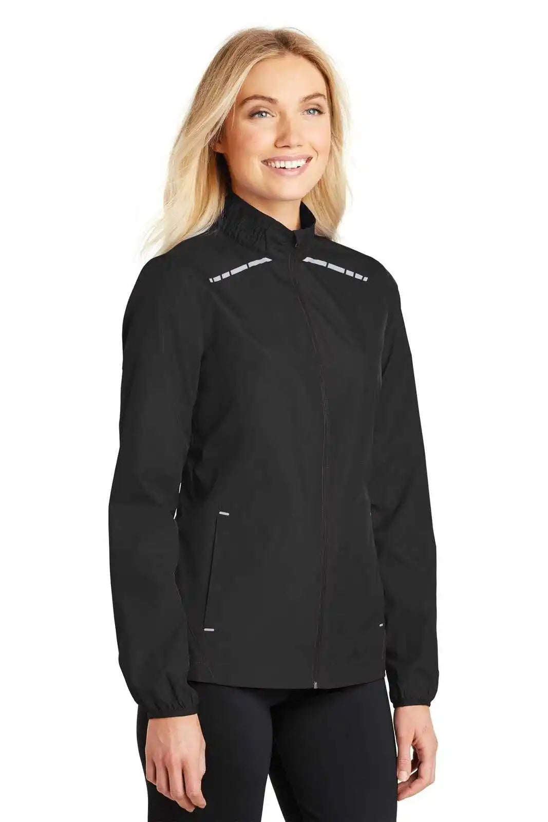 Port Authority L345 Ladies Zephyr Reflective Hit Full-zip Jacket - Black