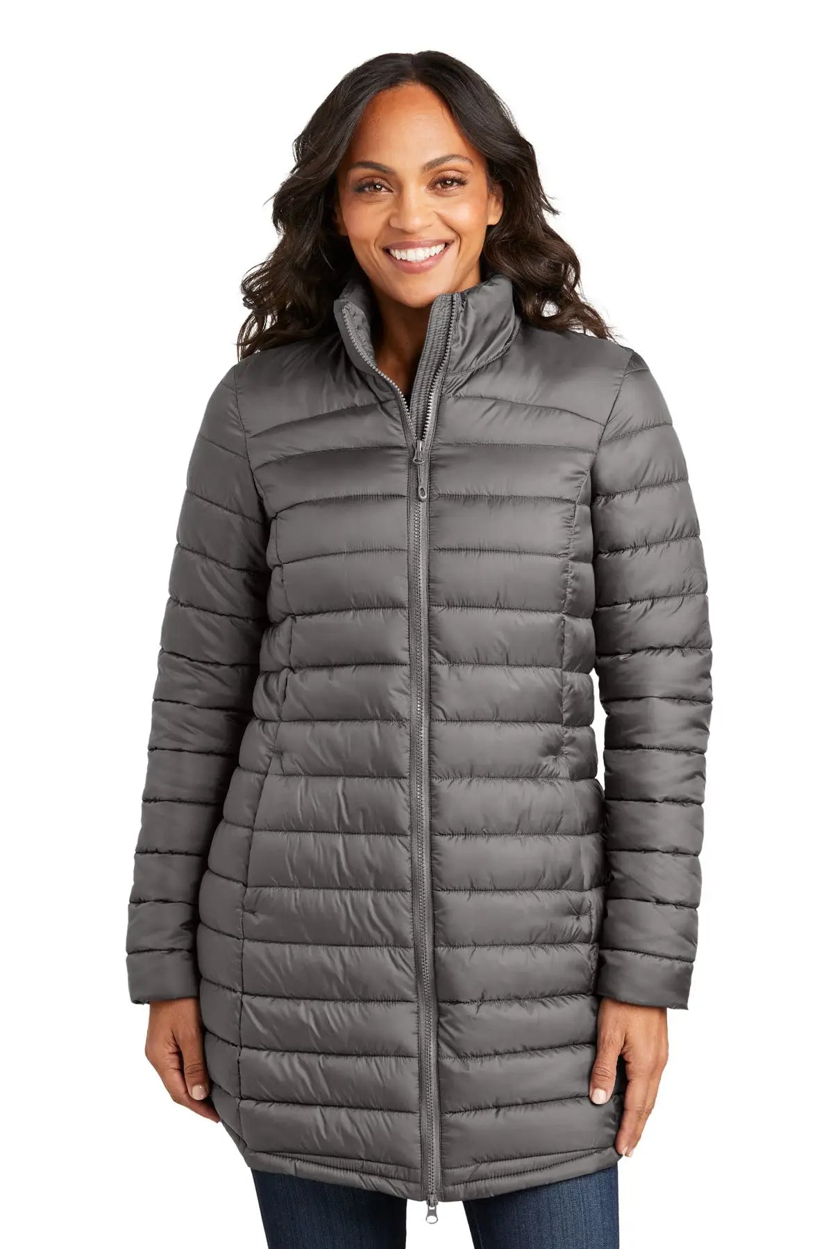 Port Authority L365 Women’s Horizon Puffy Long Jacket - Deep Smoke - Ladies Xs