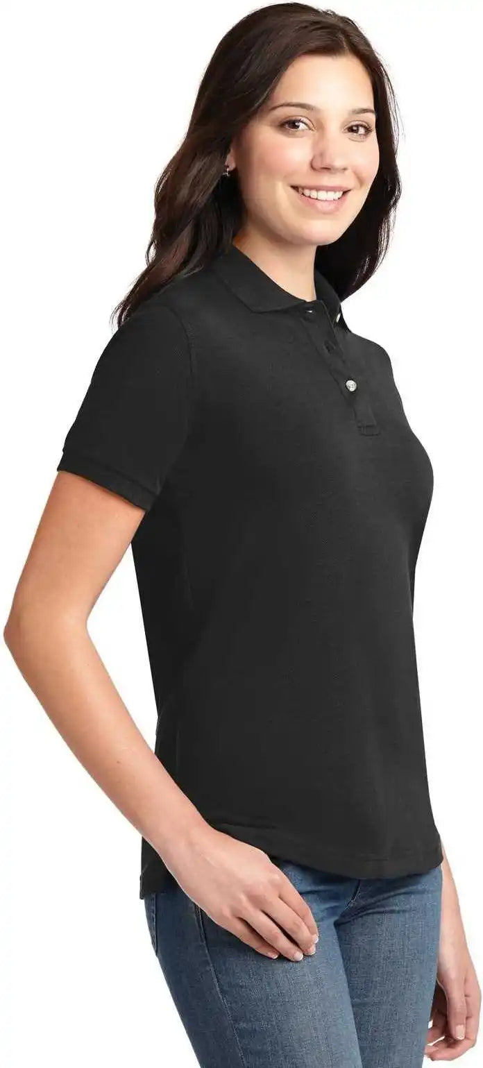 Port Authority L420 Ladies Heavyweight Cotton Pique Polo Black