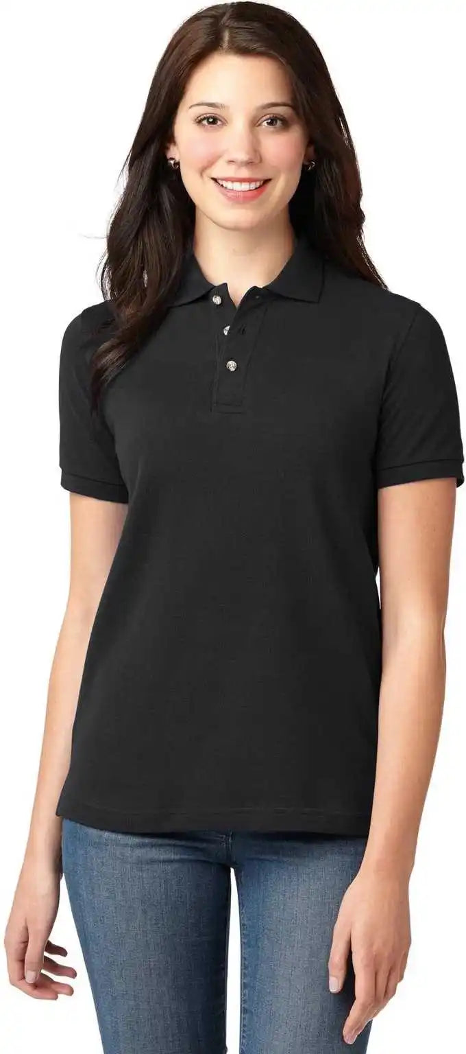 Port Authority L420 Ladies Heavyweight Cotton Pique Polo Black