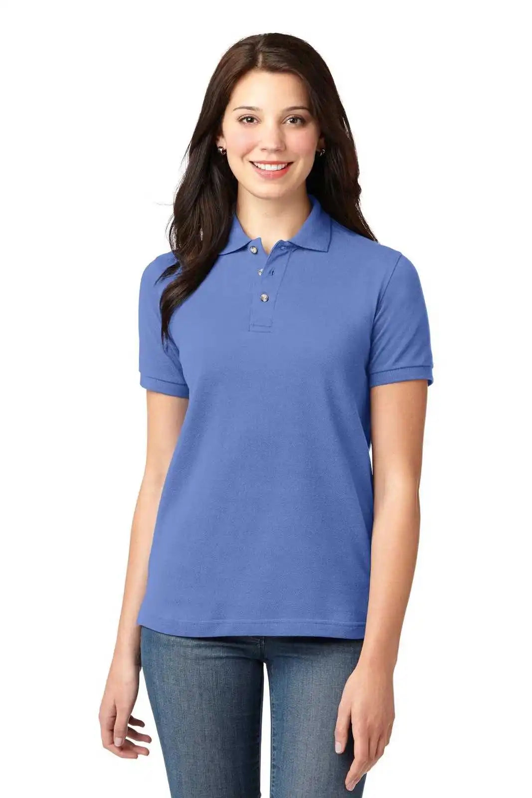 Port Authority L420 Ladies Heavyweight Cotton Pique Polo - Blueberry