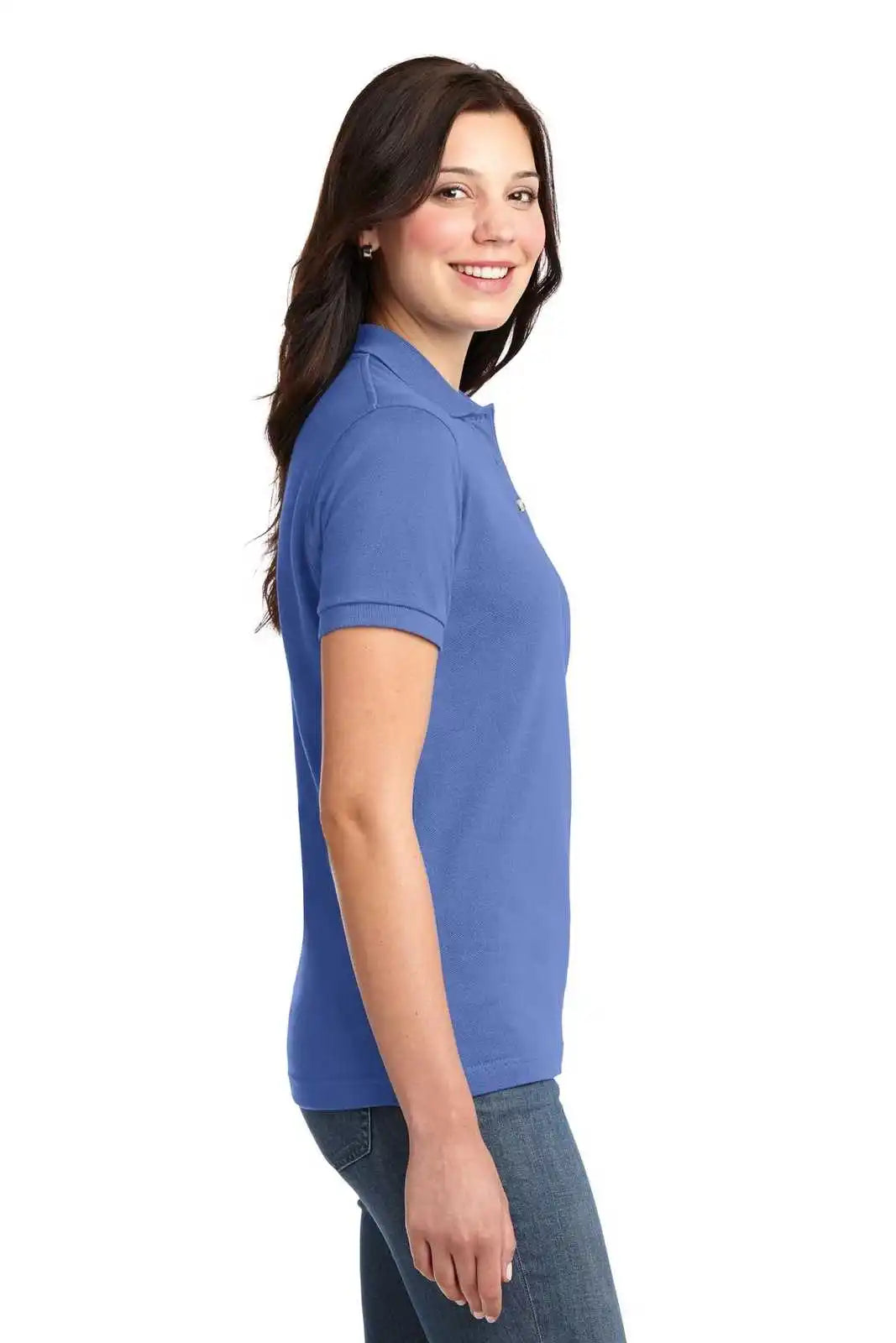 Port Authority L420 Ladies Heavyweight Cotton Pique Polo - Blueberry