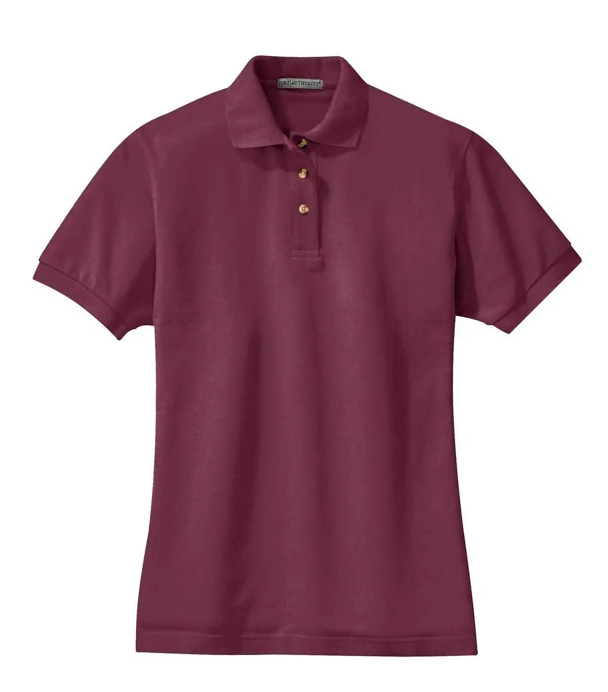 Port Authority L420 Ladies Heavyweight Cotton Pique Polo - Burgundy