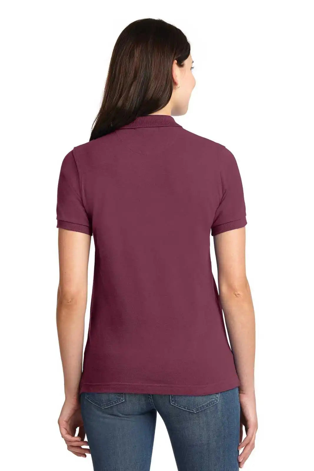 Port Authority L420 Ladies Heavyweight Cotton Pique Polo - Burgundy
