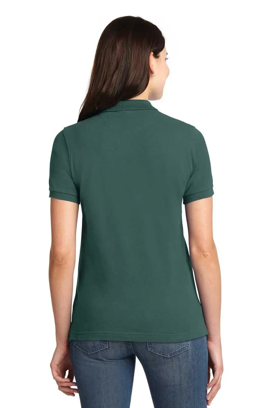 Port Authority L420 Ladies Heavyweight Cotton Pique Polo - Dark Green