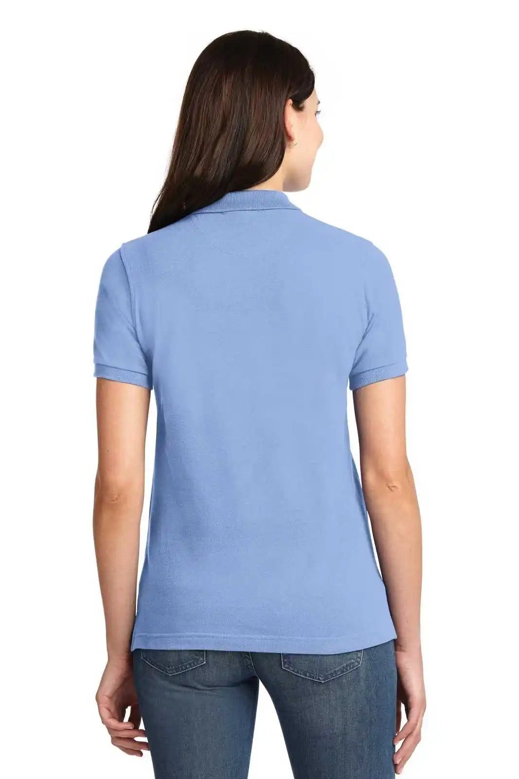Port Authority L420 Ladies Heavyweight Cotton Pique Polo - Light Blue