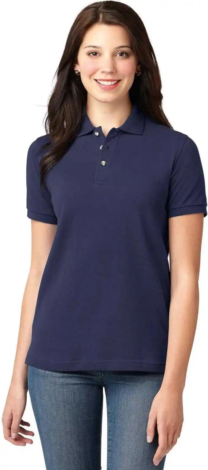 Port Authority L420 Ladies Heavyweight Cotton Pique Polo - Navy