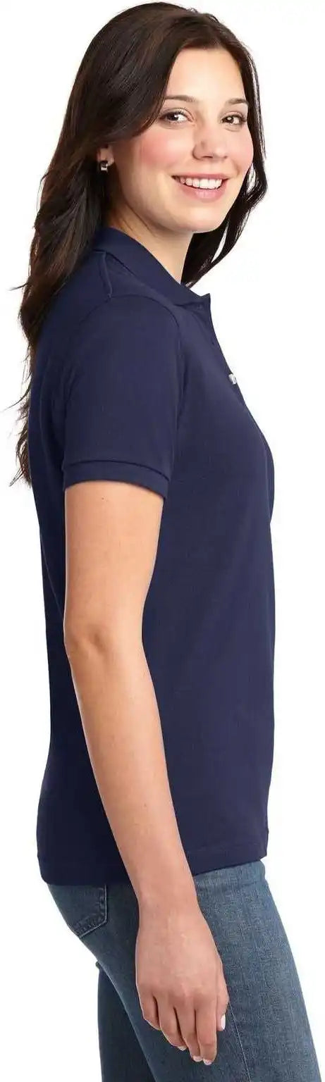 Port Authority L420 Ladies Heavyweight Cotton Pique Polo Navy