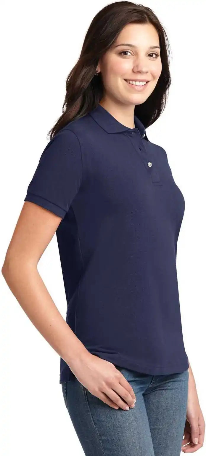 Port Authority L420 Ladies Heavyweight Cotton Pique Polo Navy
