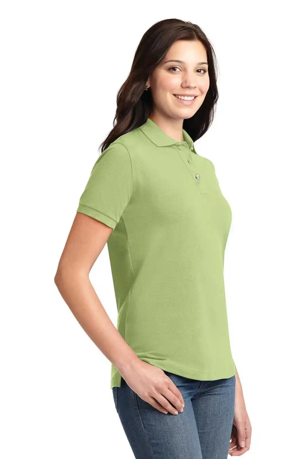 Port Authority L420 Ladies Heavyweight Cotton Pique Polo - Pistachio