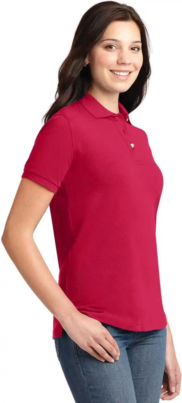 Port Authority L420 Ladies Heavyweight Cotton Pique Polo Red