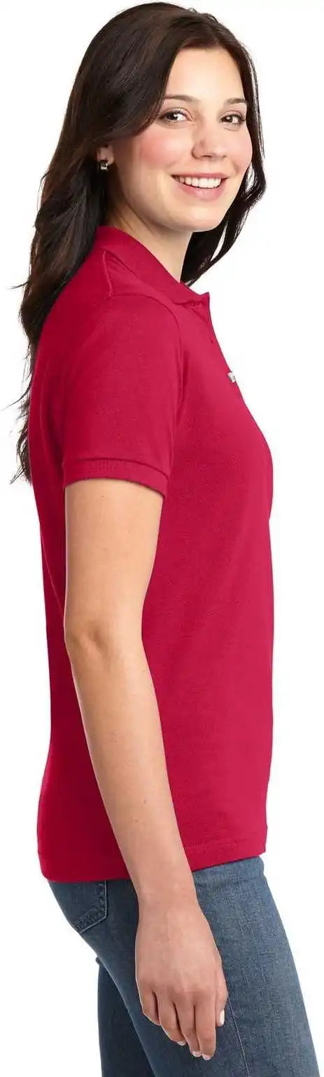 Port Authority L420 Ladies Heavyweight Cotton Pique Polo Red
