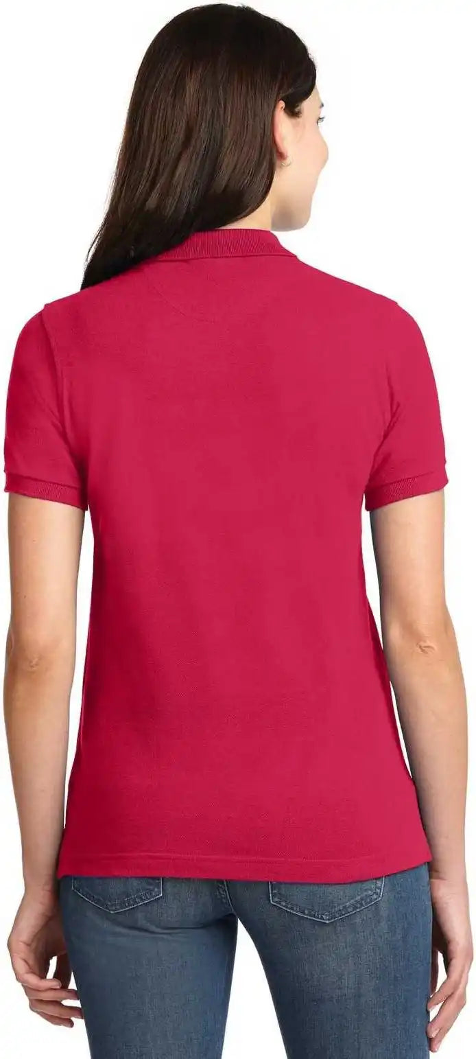 Port Authority L420 Ladies Heavyweight Cotton Pique Polo - Red