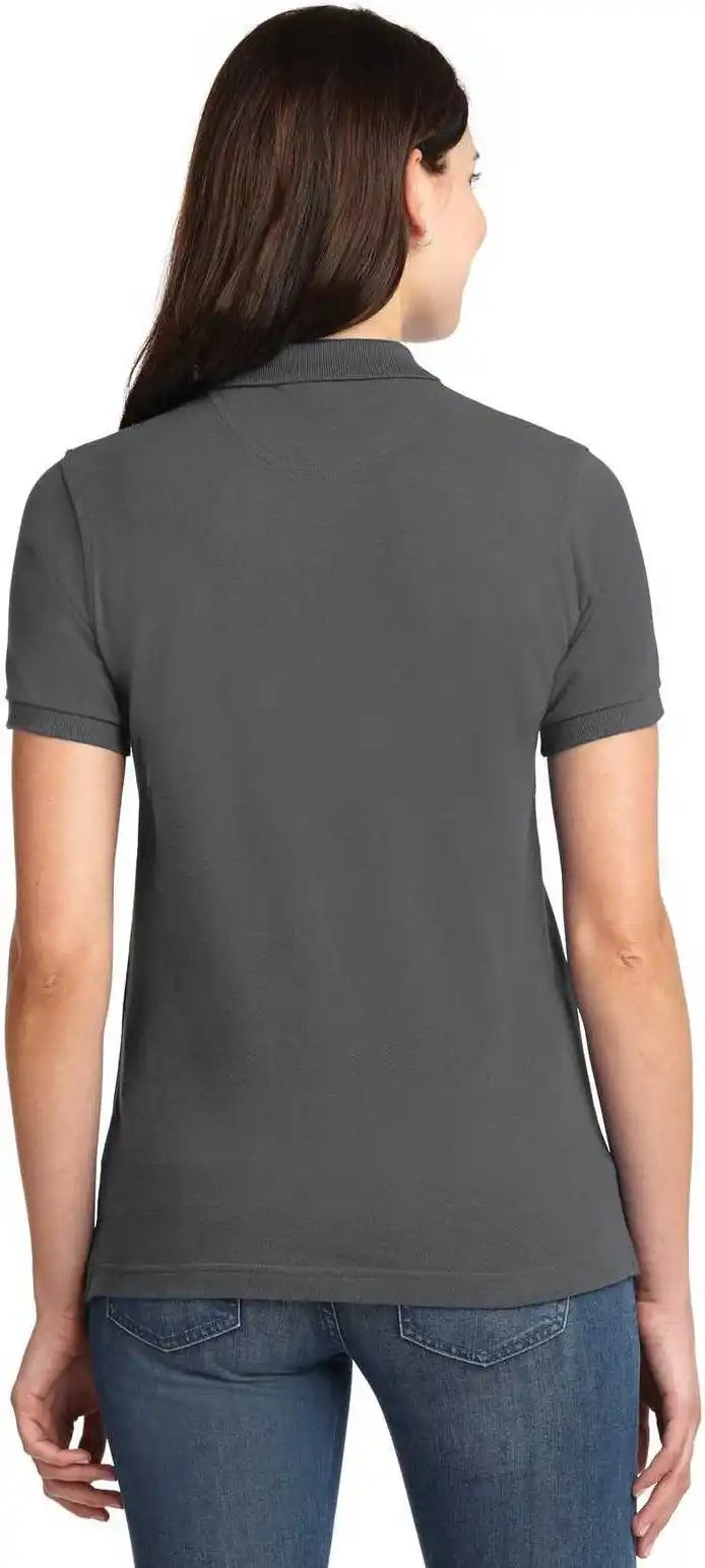 Port Authority L420 Ladies Heavyweight Cotton Pique Polo - Steel Gray