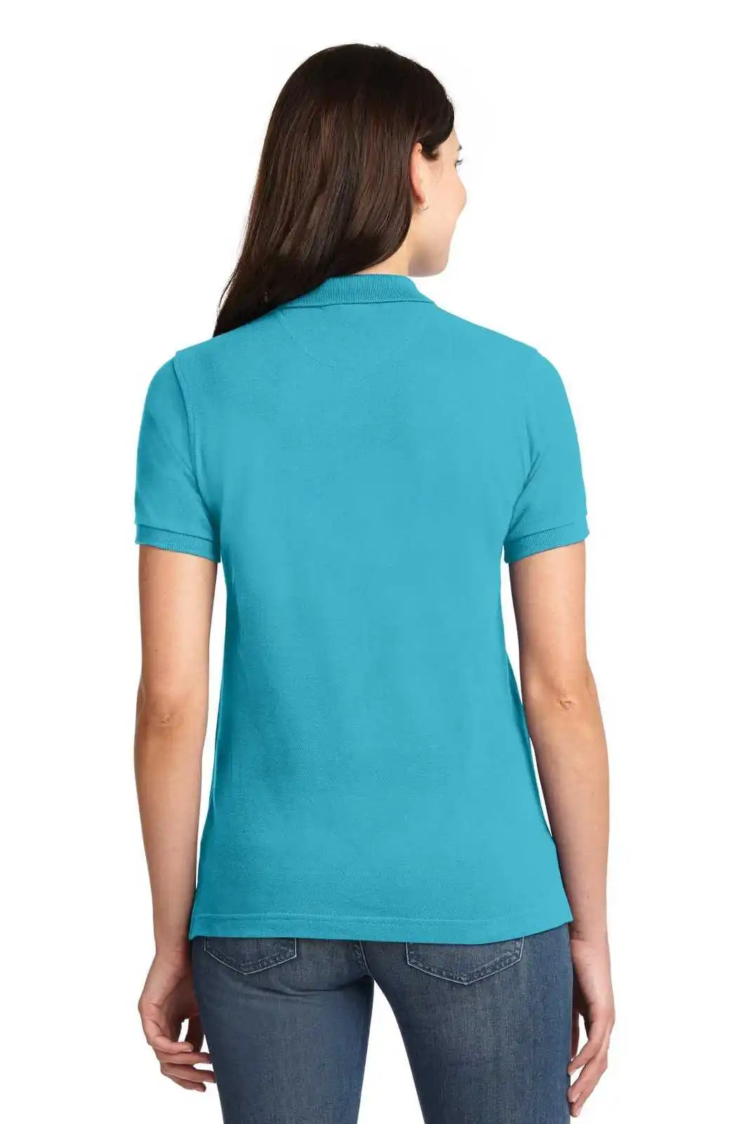 Port Authority L420 Ladies Heavyweight Cotton Pique Polo - Turquoise