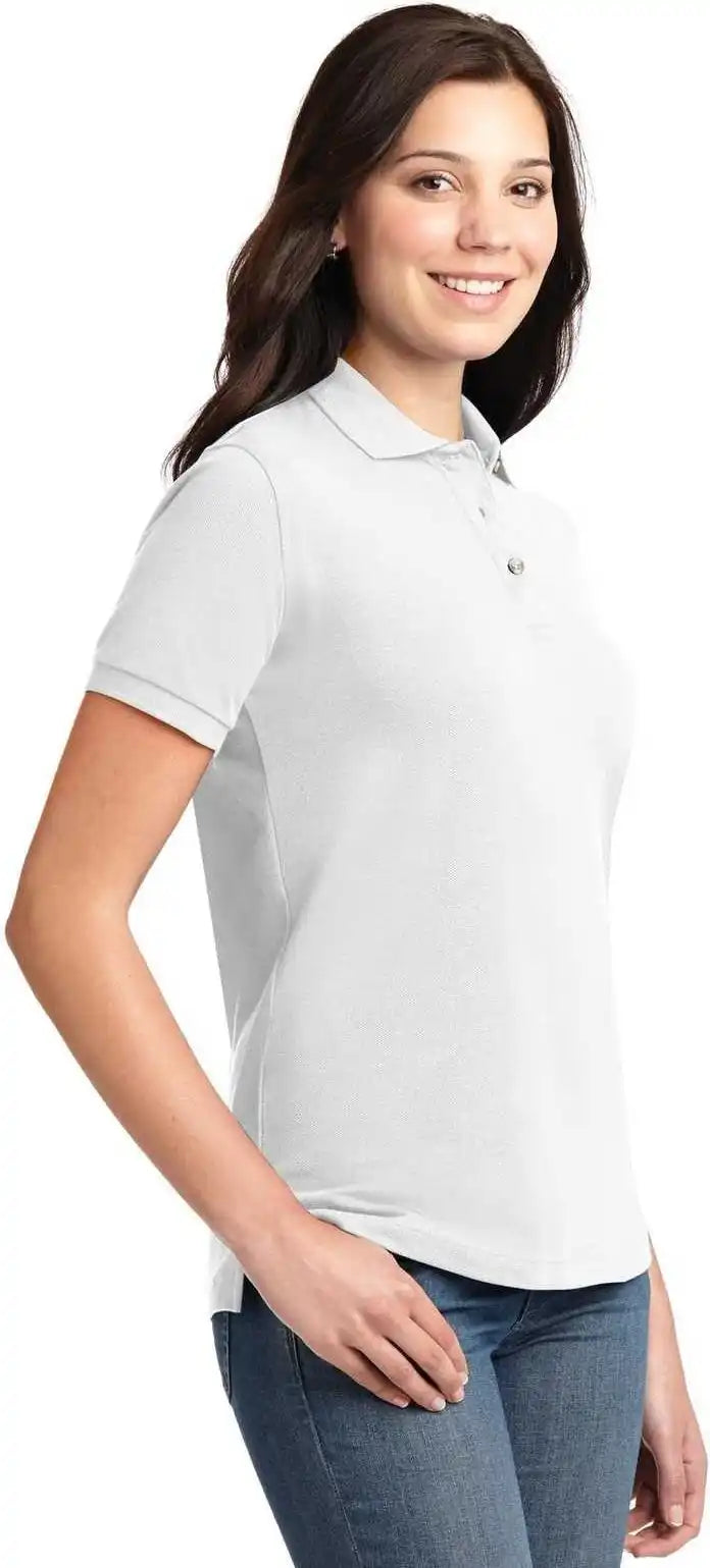 Port Authority L420 Ladies Heavyweight Cotton Pique Polo White