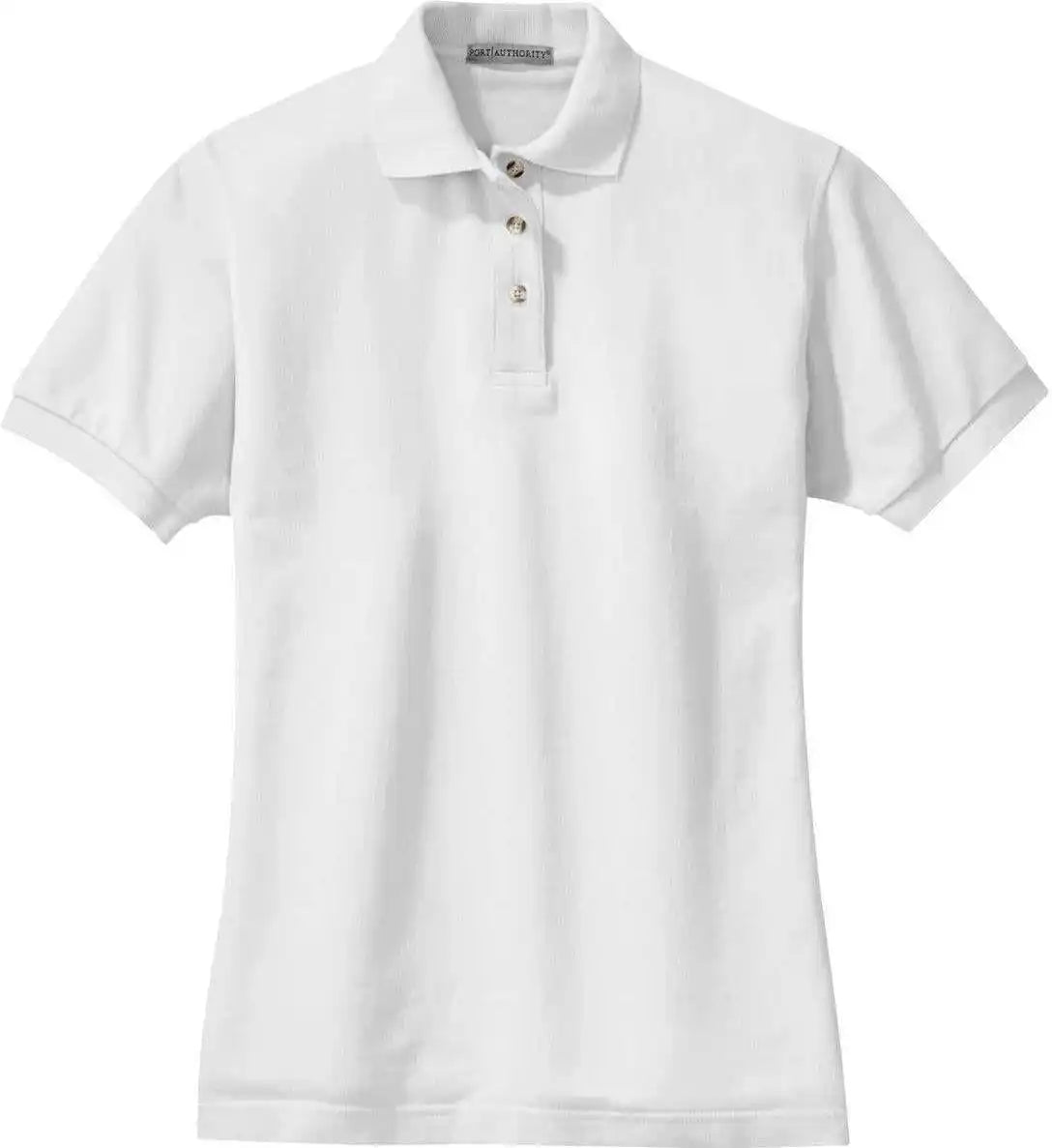 Port Authority L420 Ladies Heavyweight Cotton Pique Polo White