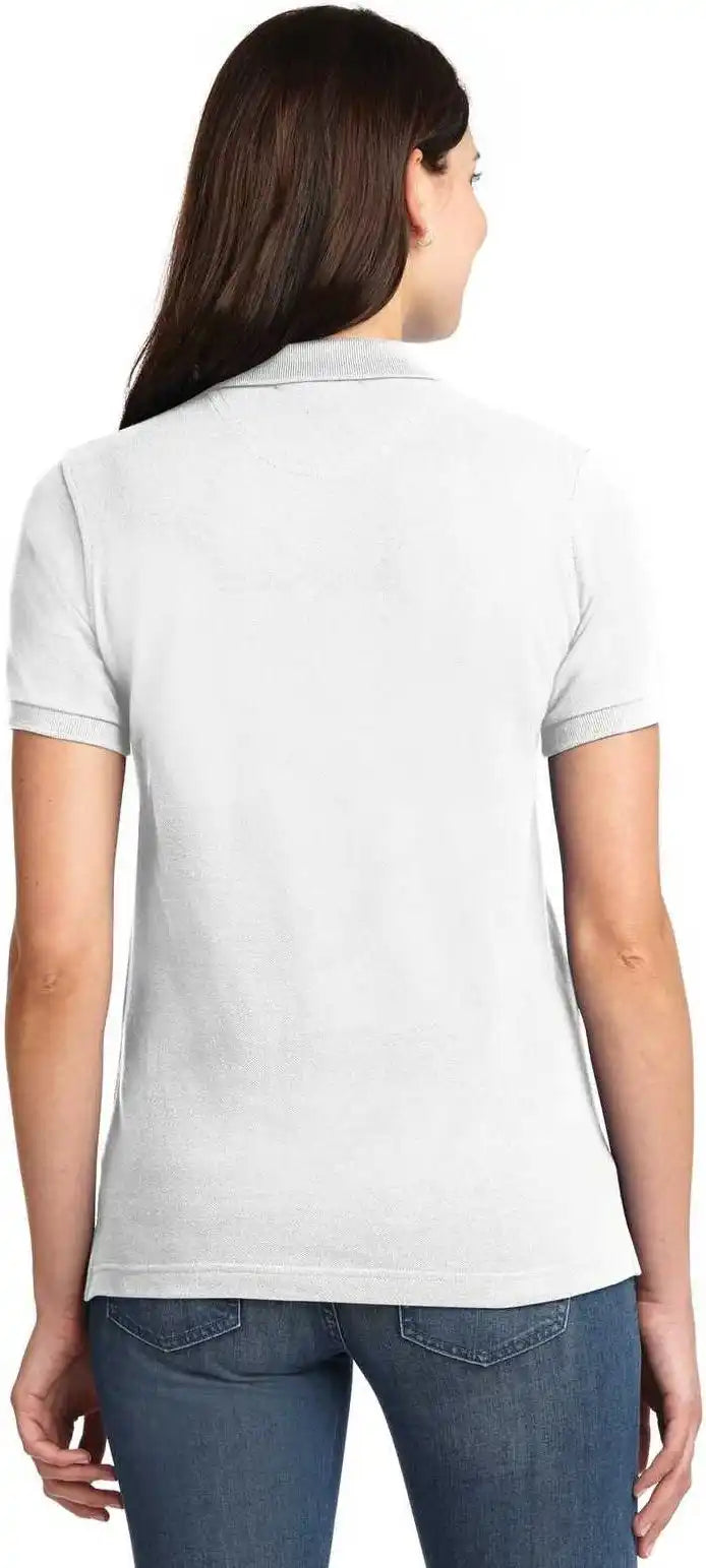 Port Authority L420 Ladies Heavyweight Cotton Pique Polo - White