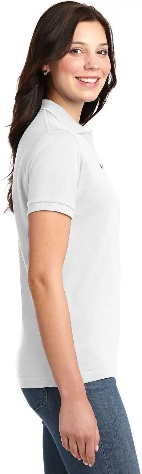 Port Authority L420 Ladies Heavyweight Cotton Pique Polo White