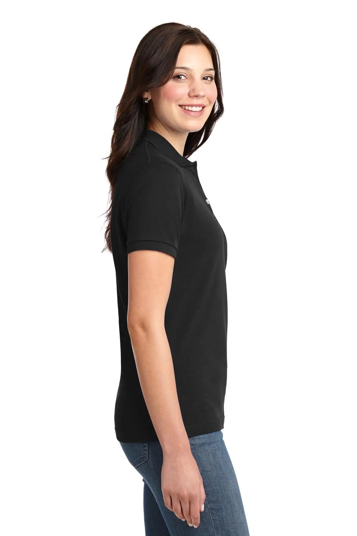 Port Authority L420 Women’s Heavyweight Cotton Pique Polo - Black