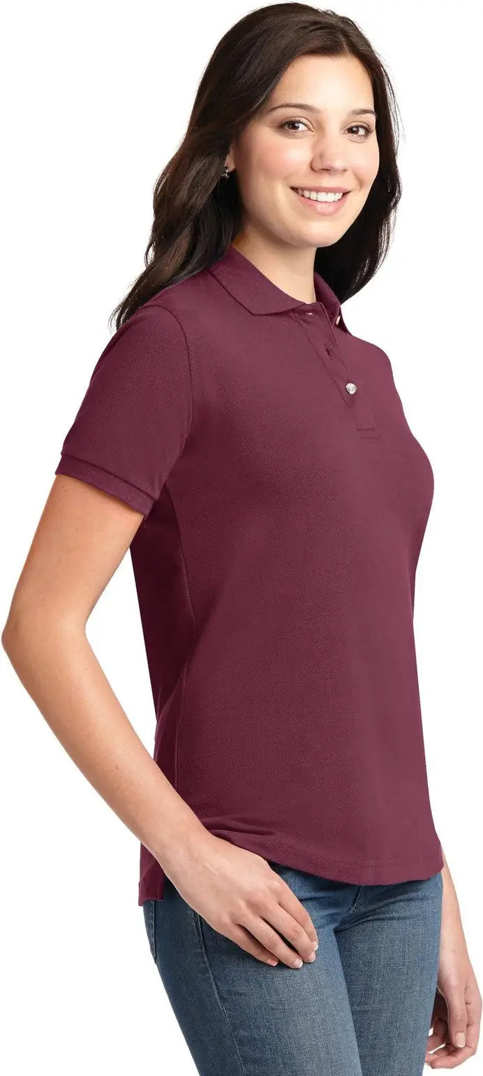 Port Authority L420 Women’s Heavyweight Cotton Pique Polo - Burgundy