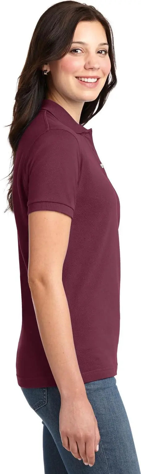 Port Authority L420 Women’s Heavyweight Cotton Pique Polo - Burgundy