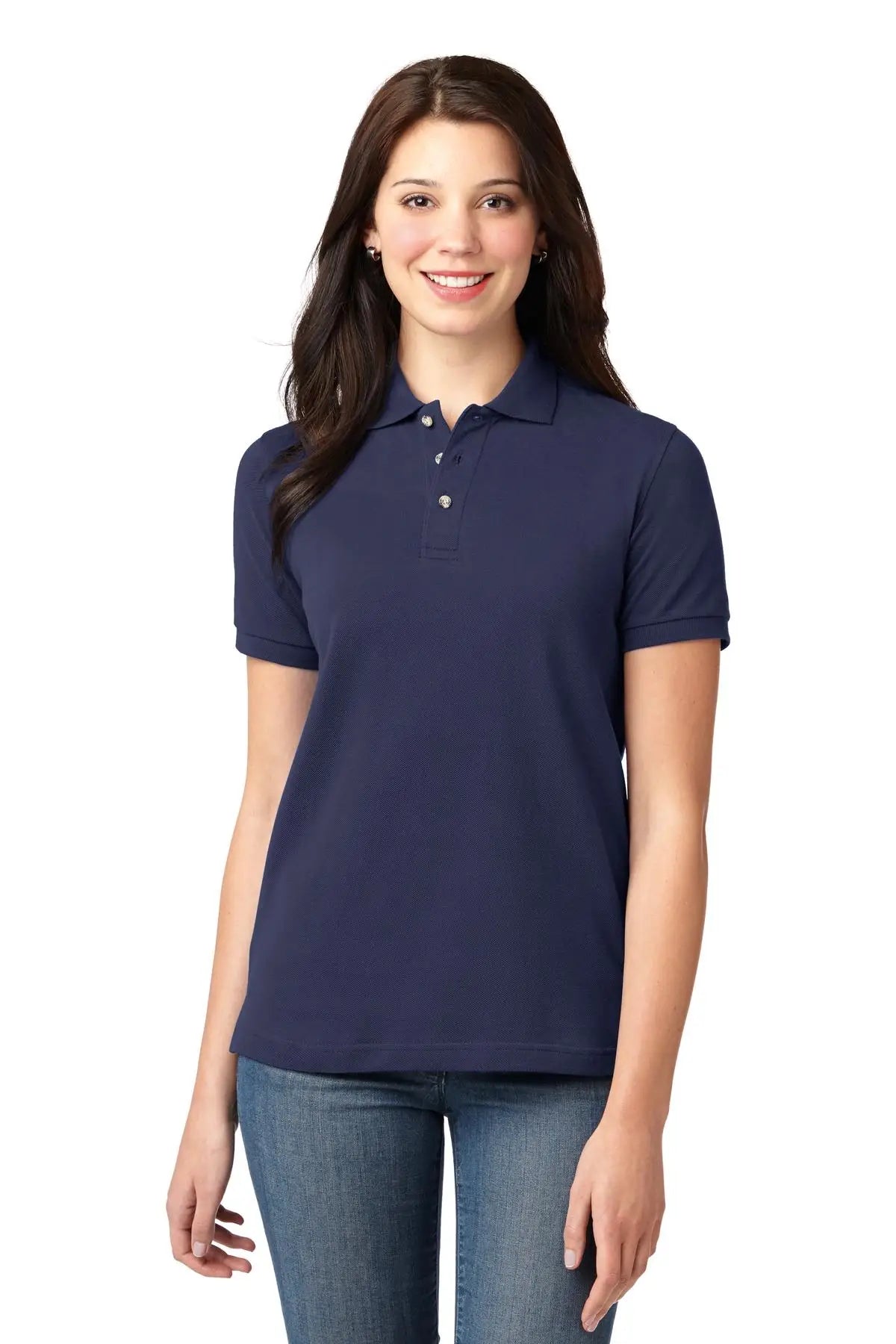 Port Authority L420 Women’s Heavyweight Cotton Pique Polo - Navy