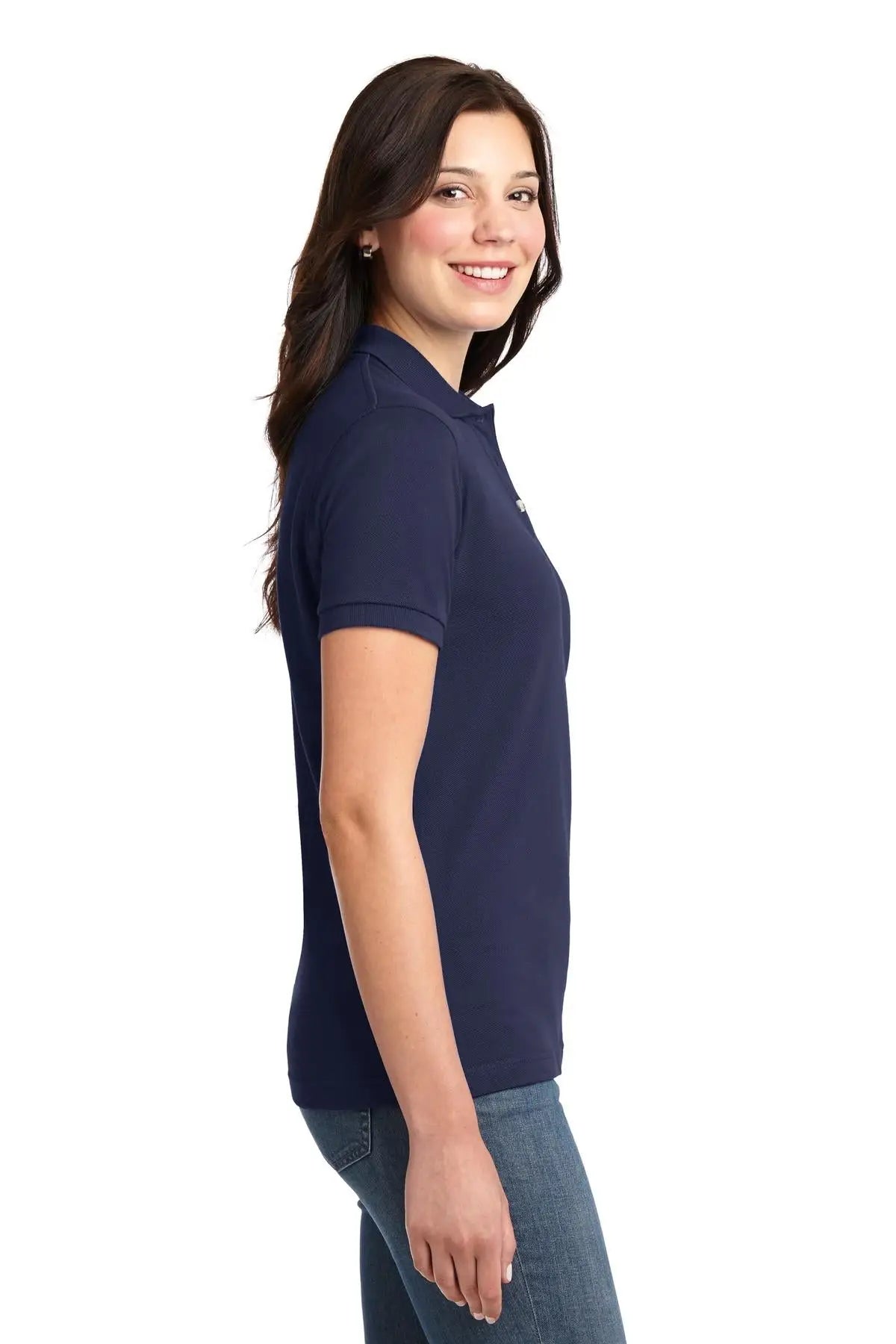 Port Authority L420 Women’s Heavyweight Cotton Pique Polo - Navy