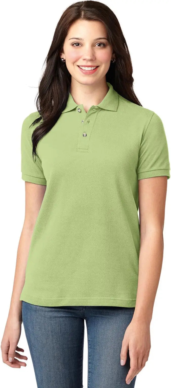 Port Authority L420 Women’s Heavyweight Cotton Pique Polo - Pistachio - Ladies Xs