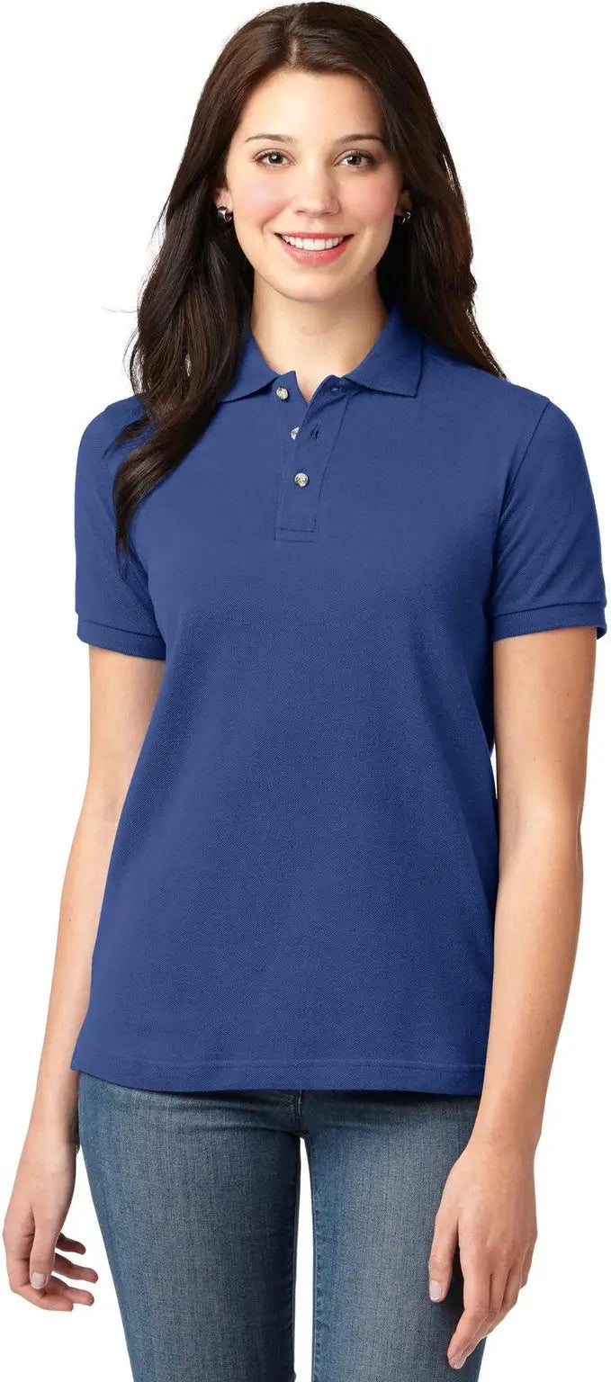 Port Authority L420 Women’s Heavyweight Cotton Pique Polo - Royal - Ladies Xs