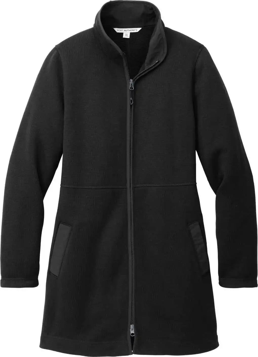 Port Authority L425 Ladies Arc Sweater Fleece Long Jacket Deep Black