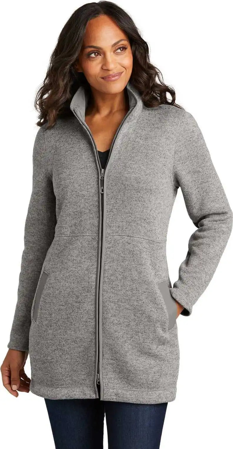 Port Authority L425 Ladies Arc Sweater Fleece Long Jacket Dpsmkhthr