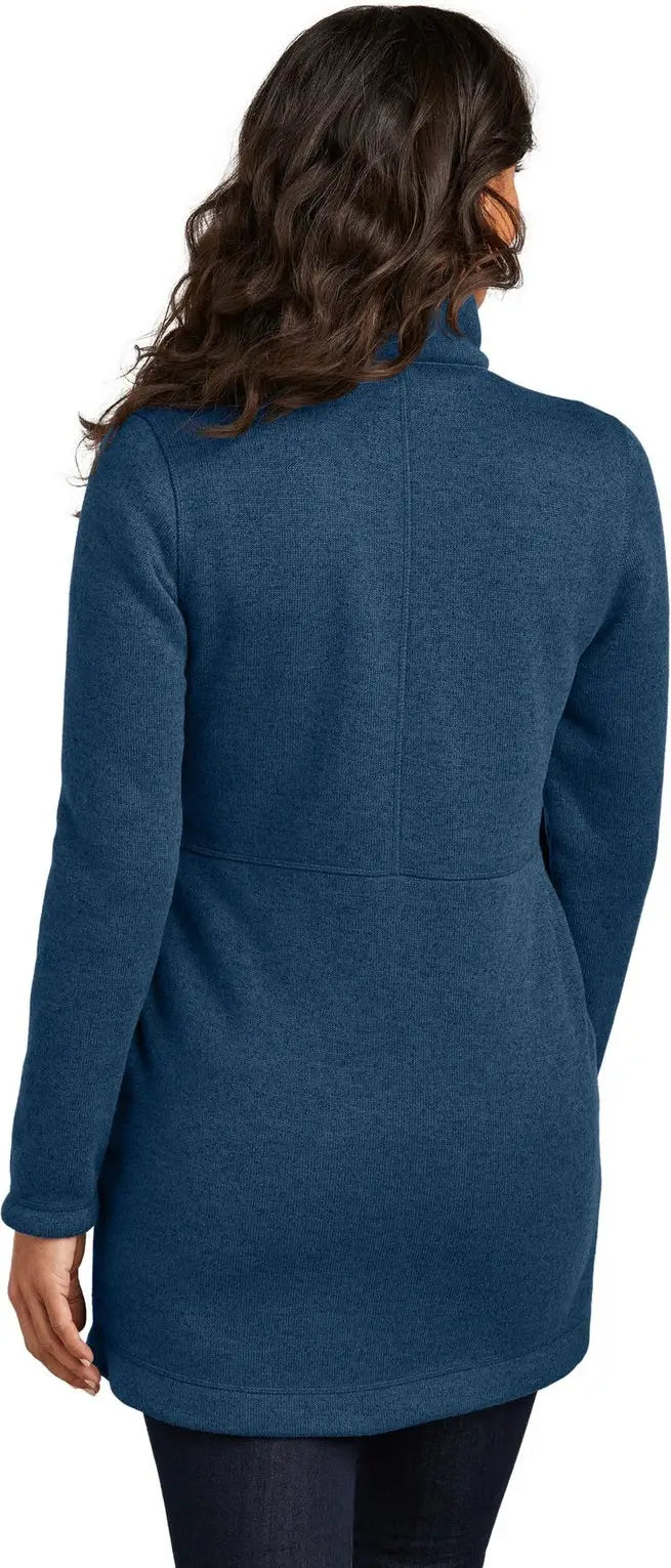 Port Authority L425 Women’s Arc Sweater Fleece Long Jacket - Insignia Blue Heather