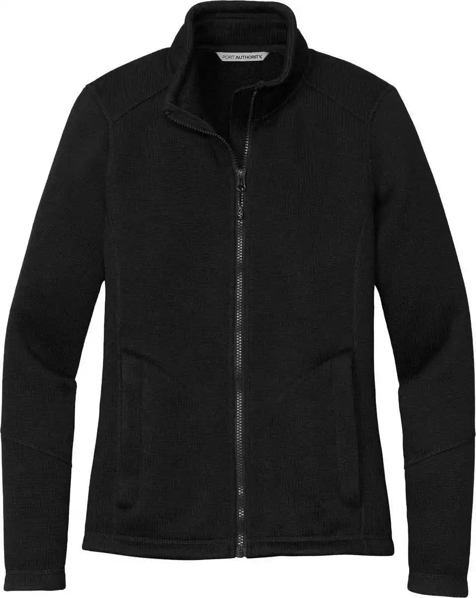 Port Authority L428 Ladies Arc Sweater Fleece Jacket Deep Black