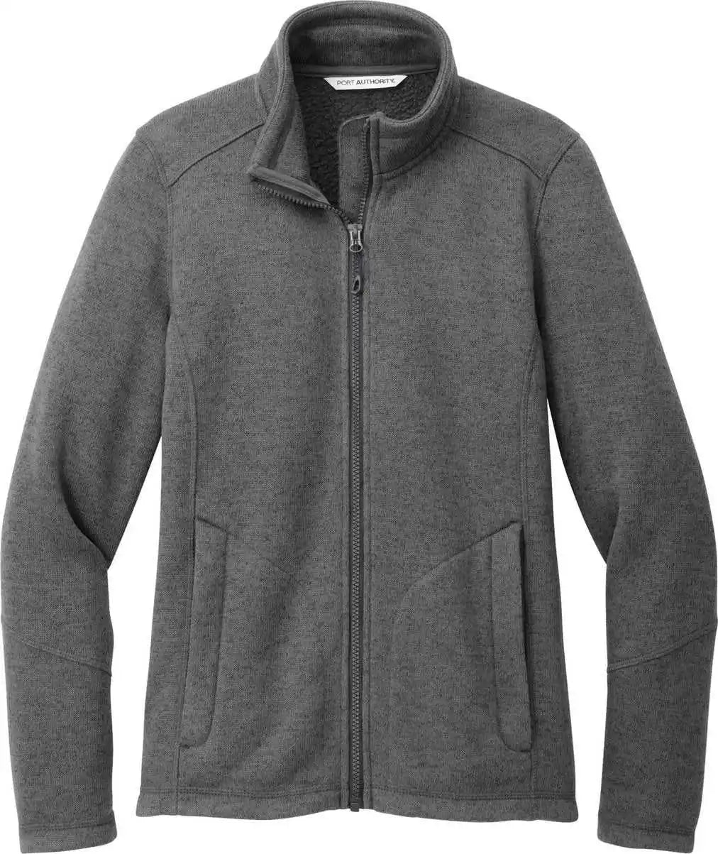 Port Authority L428 Ladies Arc Sweater Fleece Jacket Grysmkhthr