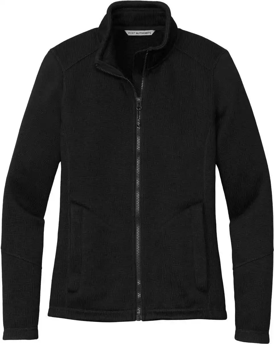 Port Authority L428 Women’s Arc Sweater Fleece Jacket - Deep Black