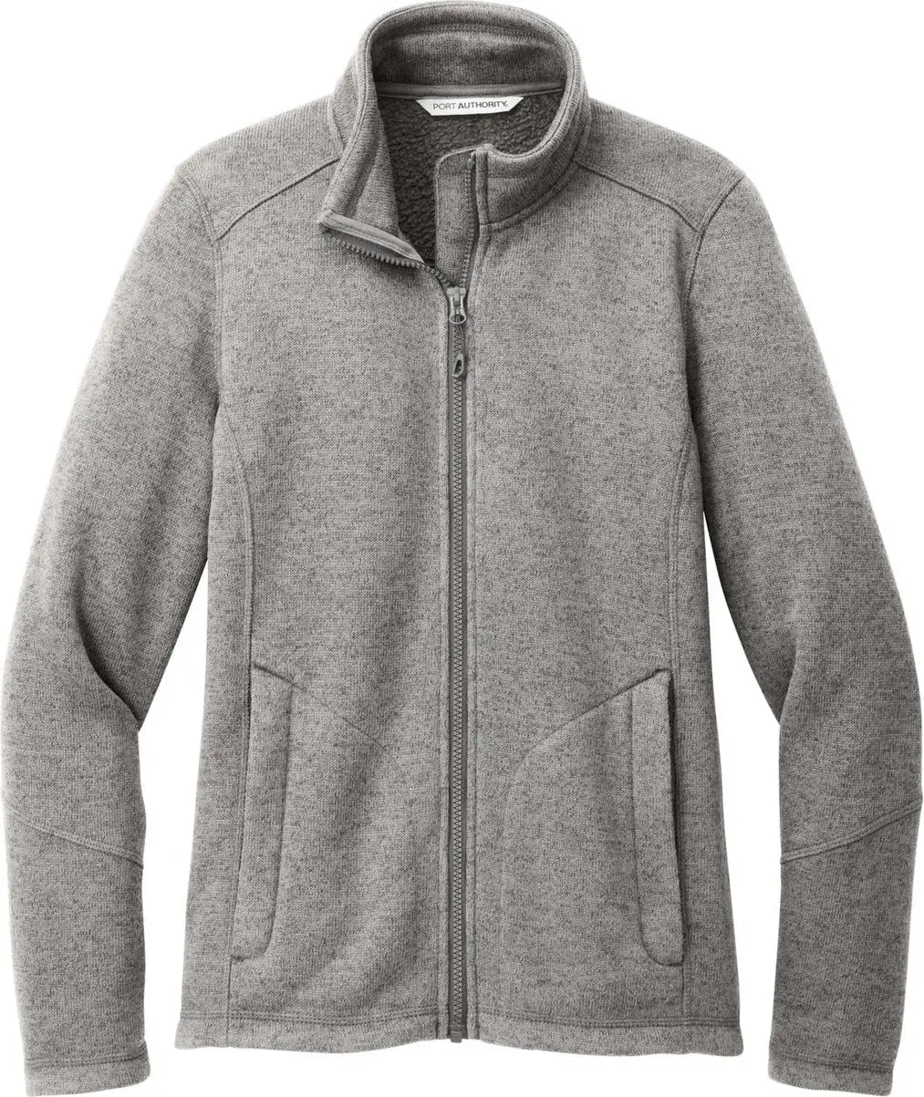 Port Authority L428 Women’s Arc Sweater Fleece Jacket - Deep Smoke Heather