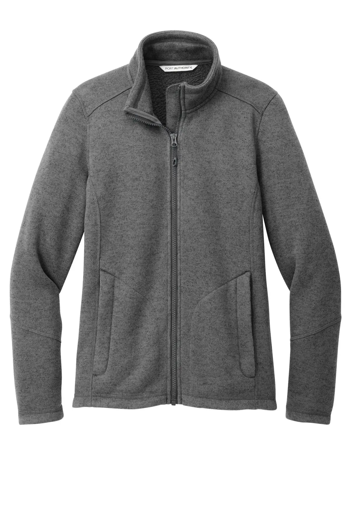 Port Authority L428 Women’s Arc Sweater Fleece Jacket - Gray Smoke Heather