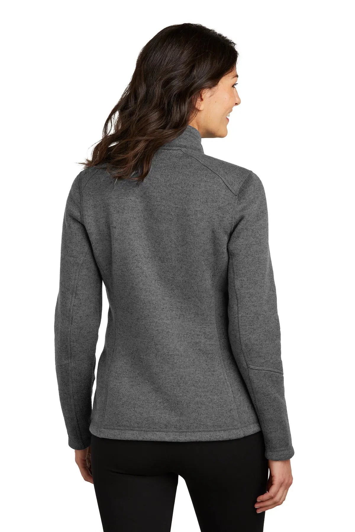 Port Authority L428 Women’s Arc Sweater Fleece Jacket - Gray Smoke Heather