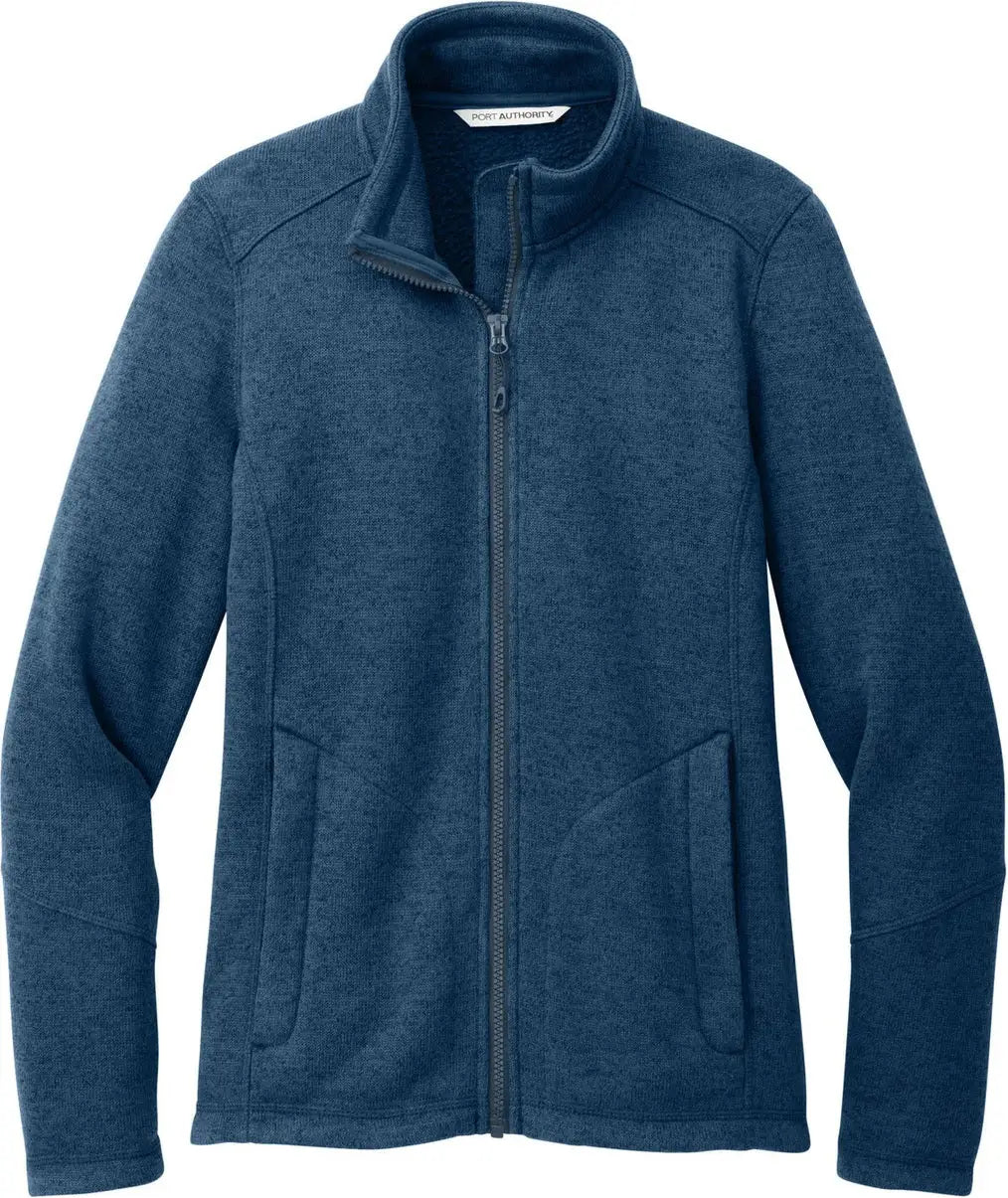Port Authority L428 Women’s Arc Sweater Fleece Jacket - Insignia Blue Heather