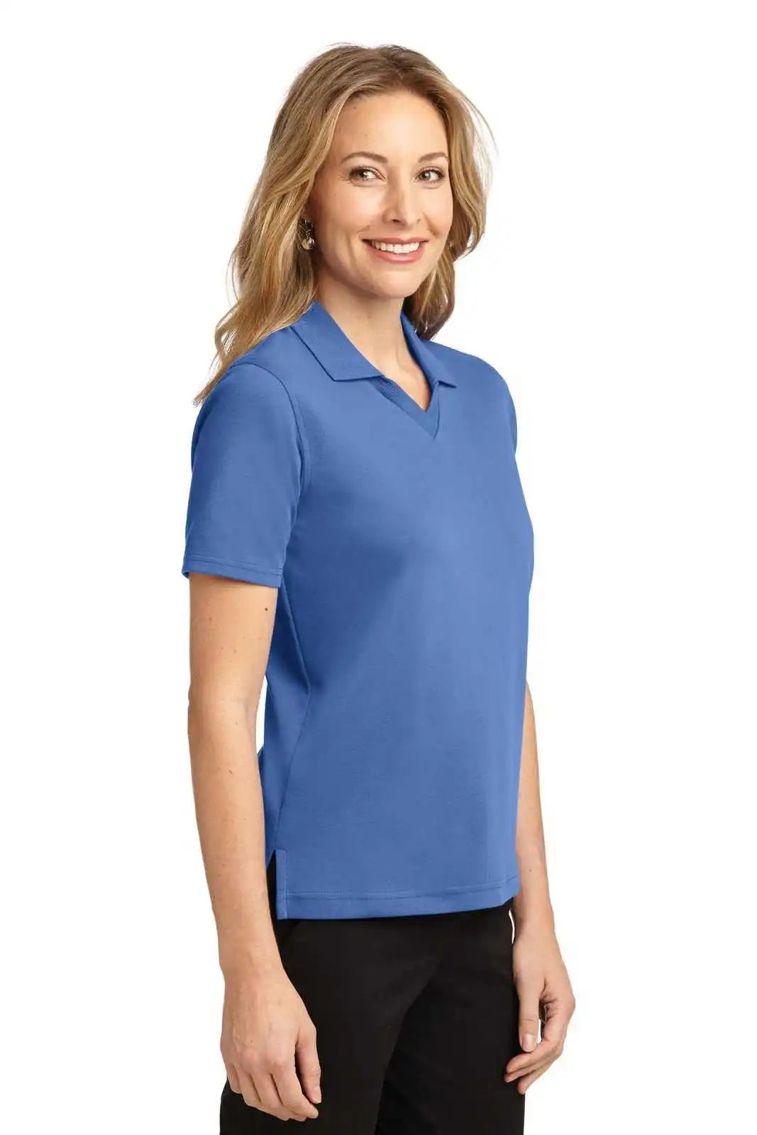 Port Authority L455 Ladies Rapid Dry Polo - Riviera Blue