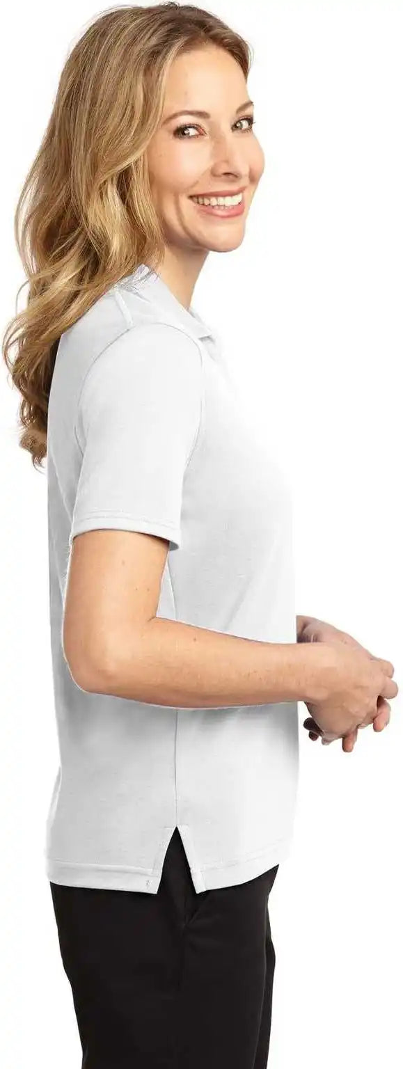 Port Authority L455 Ladies Rapid Dry Polo - White