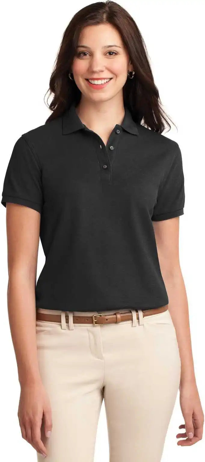 Port Authority L500 Ladies Silk Touch Polo - Black