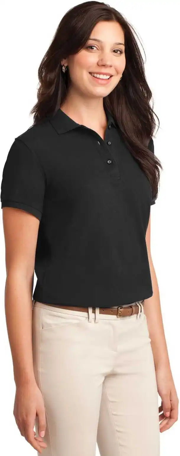 Port Authority L500 Ladies Silk Touch Polo Black
