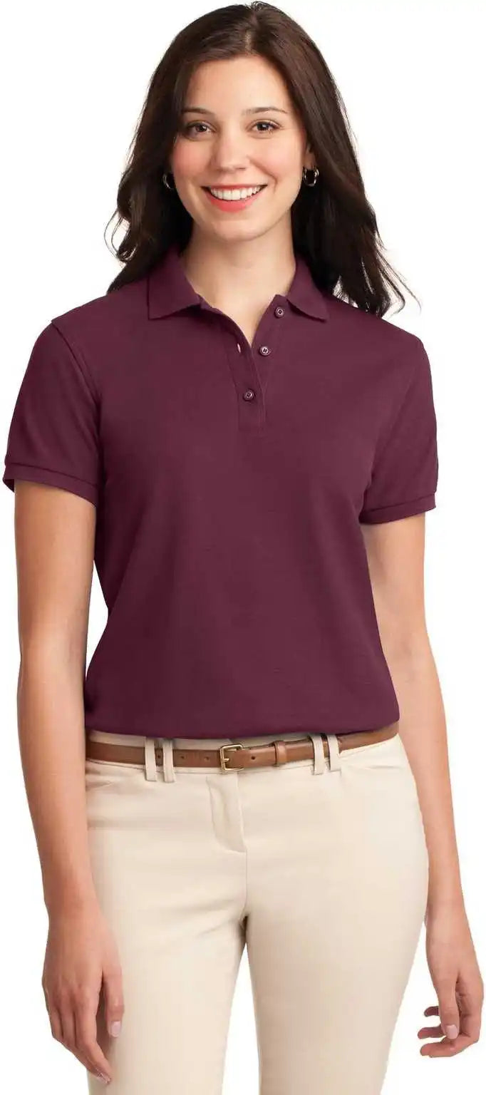 Port Authority L500 Ladies Silk Touch Polo - Burgundy