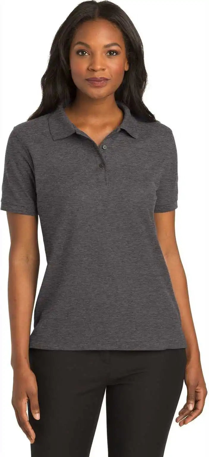 Port Authority L500 Ladies Silk Touch Polo Charcoal Heather Gray