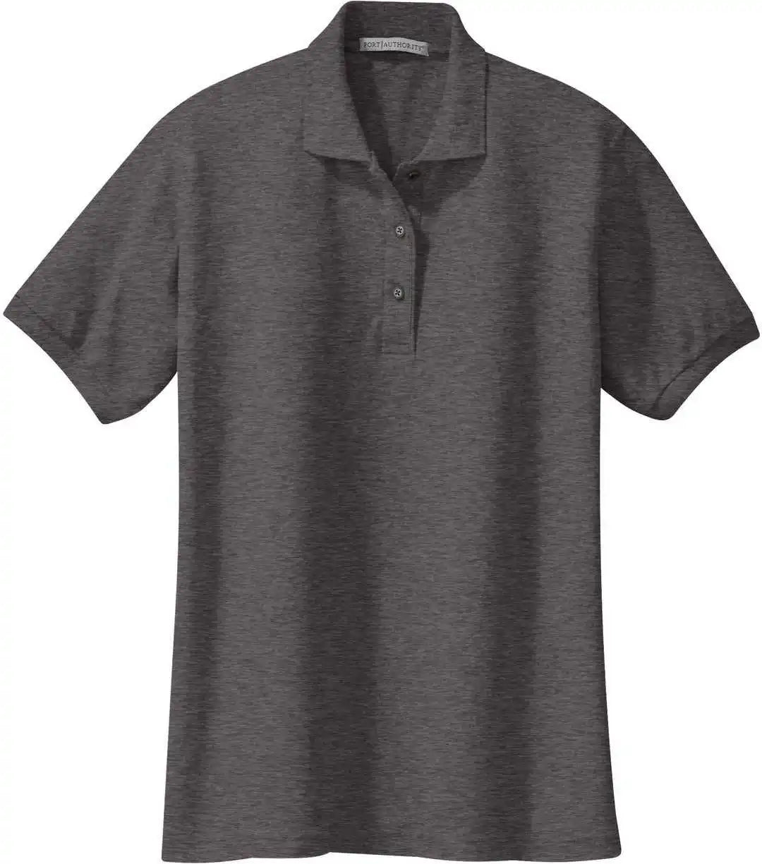 Port Authority L500 Ladies Silk Touch Polo - Charcoal Heather Gray
